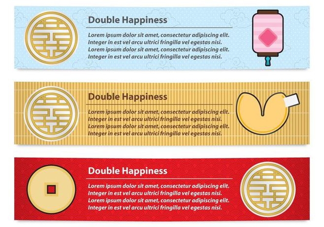 Double Happiness Banners - Kostenloses vector #339331