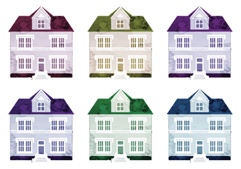 Watercolor Vector Houses - vector gratuit #341561 