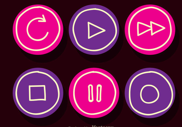 Media Player Pink And Purple Button - Kostenloses vector #341731