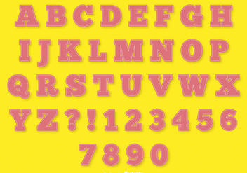 Pink Stitch Style Alphabet Set - Free vector #341741