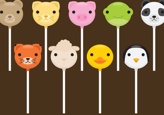 Cute Animals Cake Pops - vector gratuit #341901 