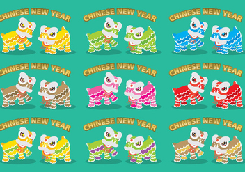 Chinese Lions - Free vector #341991