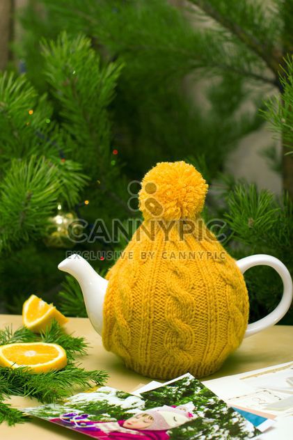 New Year's composition for holidays with photos and lemon - image #342571 gratis