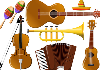 Mariachi Music Instrument Vectors - бесплатный vector #343691