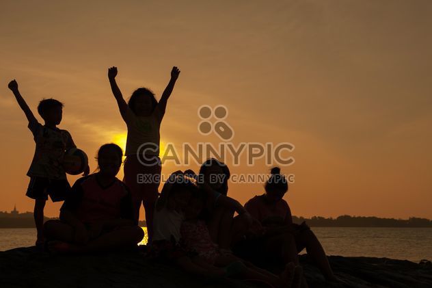 Children on a sea at subset - Free image #344081