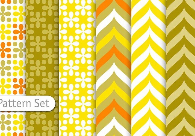 Decorative Colorful Retro Pattern Set - vector gratuit #344341 