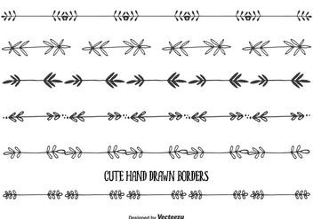 Cute Hand Drawn Style Borders - vector gratuit #344801 
