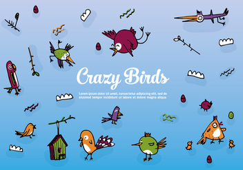 Free Set of Hand Drawn Birds Vector Background - Free vector #345281