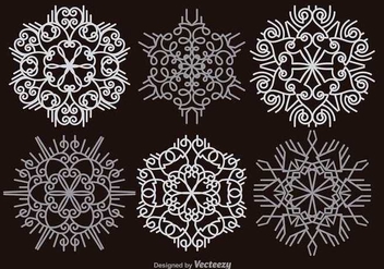 White snowflakes - vector gratuit #346081 