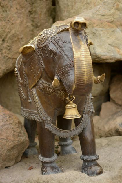 Statue of elephant on stone closeup - Free image #348501