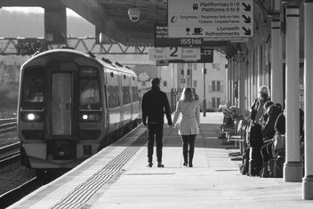 Walking Together: Cardiff Cental station, Wales - Free image #351381