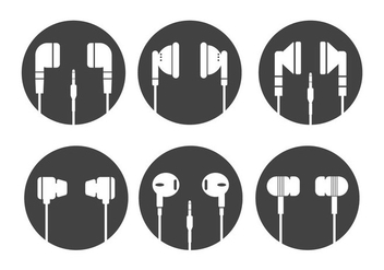 Ear Buds Vector Silhouettes - Free vector #352941