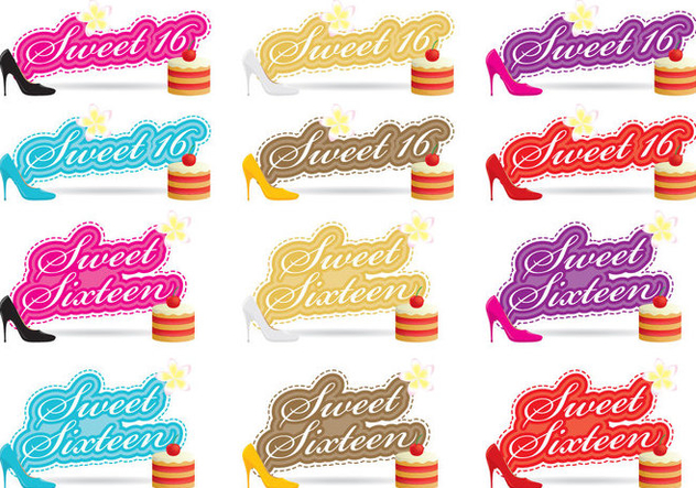 Sweet Sixteen Vectors - vector gratuit #353641 