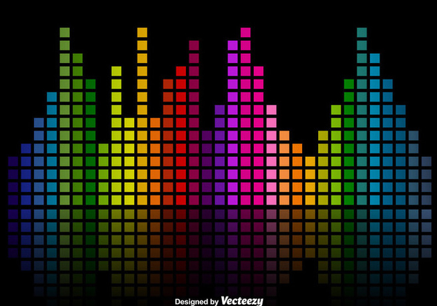 Colorful Music Sound Bars Equalizer Vector Background - Kostenloses vector #356281