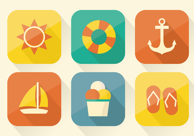 Free Collection of Summer Icons in Flat Design - vector gratuit #357351 