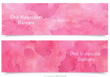 Free Pink Watercolor Banners Vector - Kostenloses vector #361531