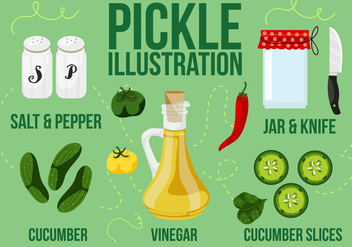 Free Kitchen Illustration with Pickle Vector Background - Kostenloses vector #362451