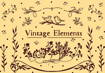 Free Vintage Elements Vector Background - vector #362511 gratis