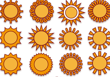 Suns Vector Icons Set - Free vector #363341