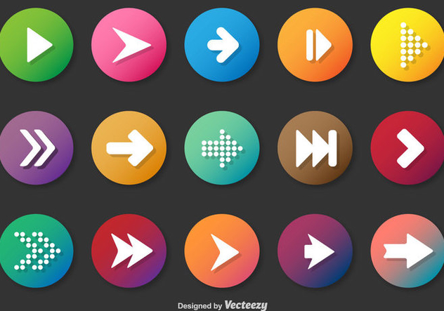 Rounded Play And Next Vector Buttons - Free vector #364691