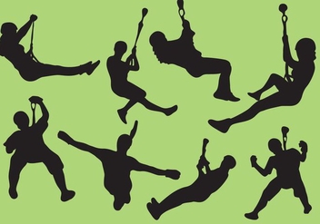 Zip Line silhouettes - Free vector #368661