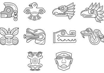 Set Of Quetzalcoatl Symbol Vector - vector gratuit #369271 
