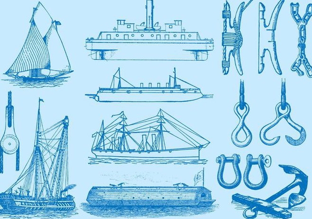 Ships And Navigation Items - vector #369791 gratis