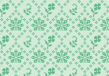 Stitching Green Floral Pattern - Kostenloses vector #372461