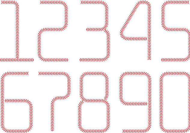 Baseball Lace Numbers - vector gratuit #373151 