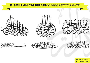 Bismillah Calligraphy Free Vector Pack - бесплатный vector #373251