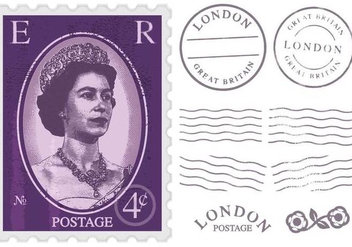 Queen Elizabeth Postage Stamp - vector #376251 gratis