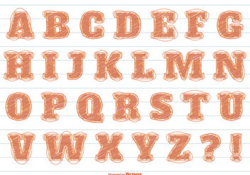 Messy Scribble Style Vector Alphabet - Kostenloses vector #376821
