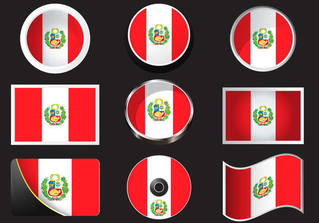 Peru Flag Stock Vector - Free vector #378921