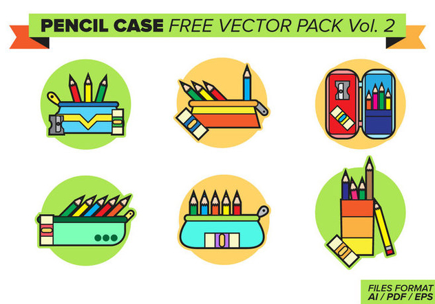 Pencil Case Free Vector Pack Vol. 2 - Kostenloses vector #381611