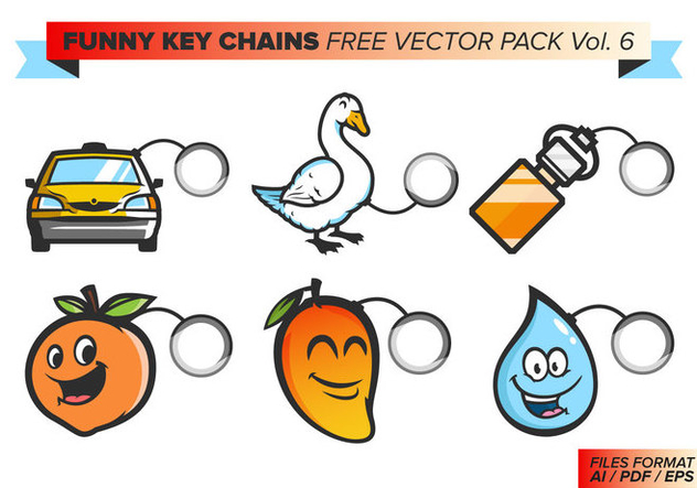 Funny Key Chains Free Vector Pack Vol. 6 - Kostenloses vector #381891