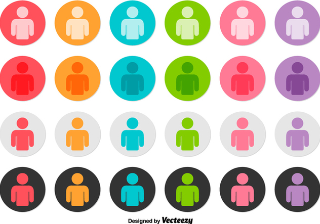 Vector Set Of Person Icon Buttons - Free vector #384001