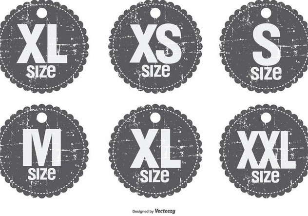 Grunge Style Size Badges - Free vector #384021