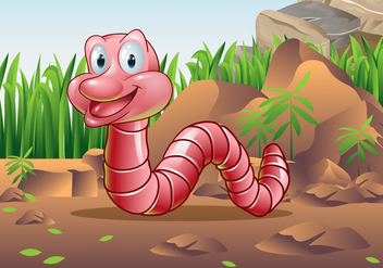 Earthworm Character Vector - vector gratuit #385011 