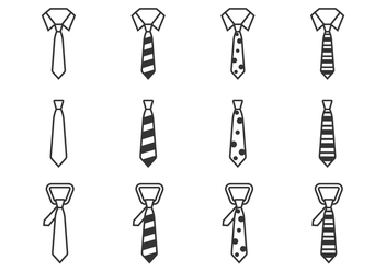Free Set of Tie Icons - vector gratuit #385401 