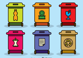 Colorful Recycle Bins Vector - Free vector #385991