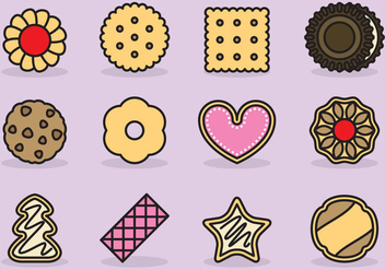 Cute Cookie Icons - vector #386301 gratis