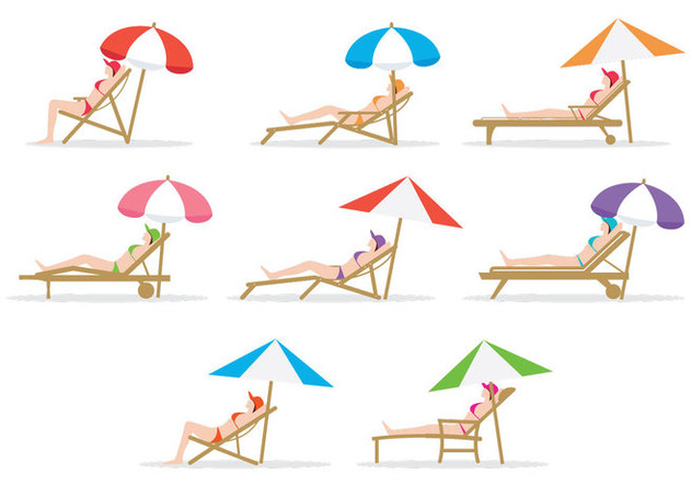 Free Girl Sitting On Deck Chair - Free vector #386571
