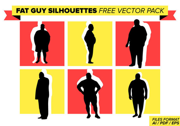 Fat Guy Silhouettes Free Vector Pack - Kostenloses vector #387201