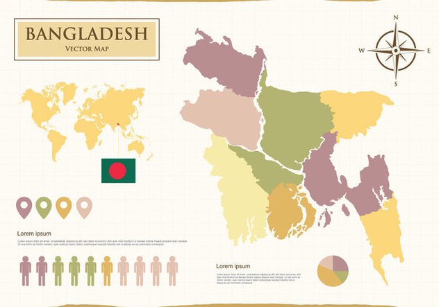 Bangladesh Map Illustration - vector #388291 gratis