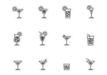 Cocktails Icons - бесплатный vector #388411