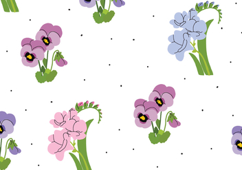 Delicate Pansy Pattern - Kostenloses vector #388981