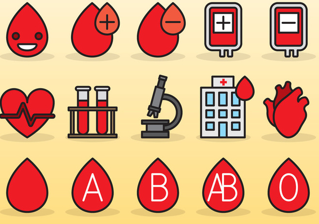 Cute Blood Drive Icons - Free vector #389881