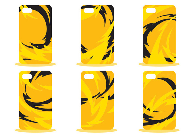 Yellow Abstract Phone Case Pattern Vector Set - Kostenloses vector #391571