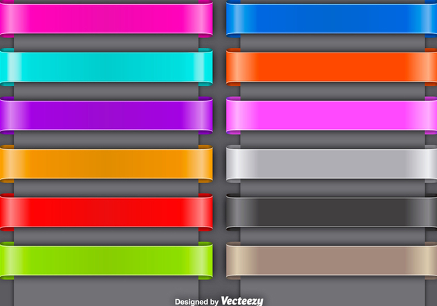 Set Of Colorful Vector Ribbons - Kostenloses vector #392011