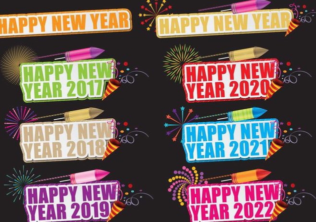 Happy New year Titles - Kostenloses vector #392471